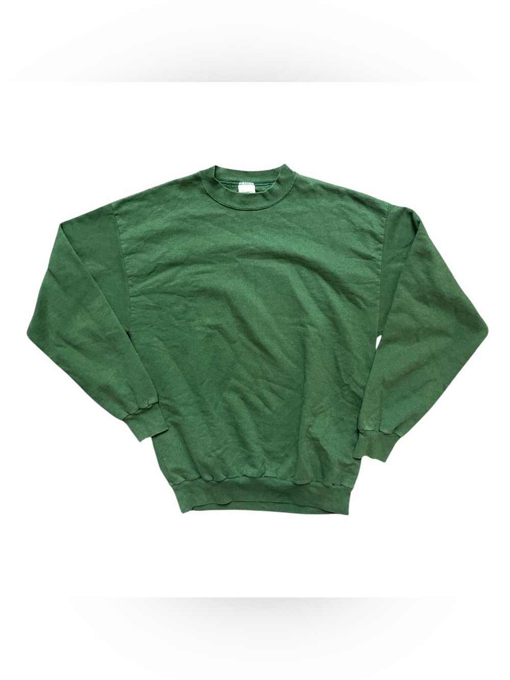 Vintage Cotton Crewneck Sweatshirt Size Medium Forest Green Made in the USA